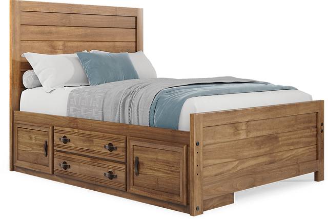 Kids Creekside 2.0 Chestnut Full Panel Bed with Storage Side Rail - Thumbnail - Image 1