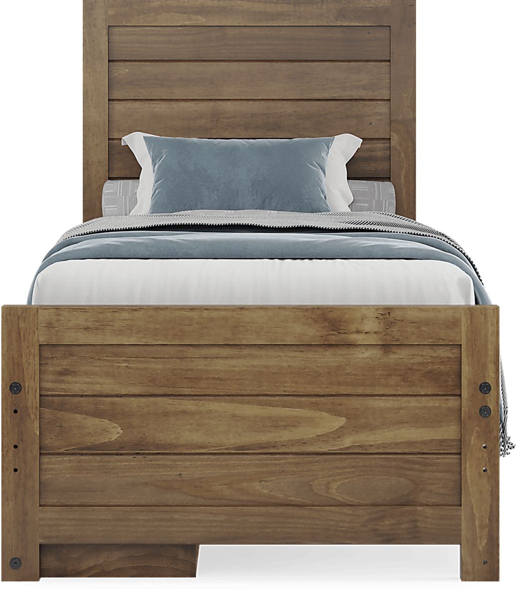 Kids Creekside 2.0 Chestnut 3 Pc Twin Panel Bed with Storage Rail