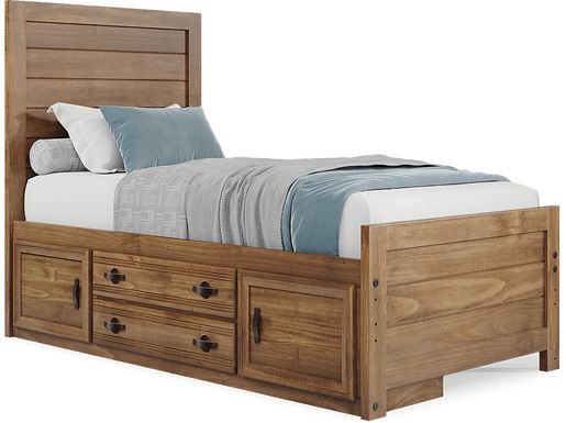 Kids Creekside 2.0 Chestnut 3 Pc Twin Panel Bed with Storage Side Rail