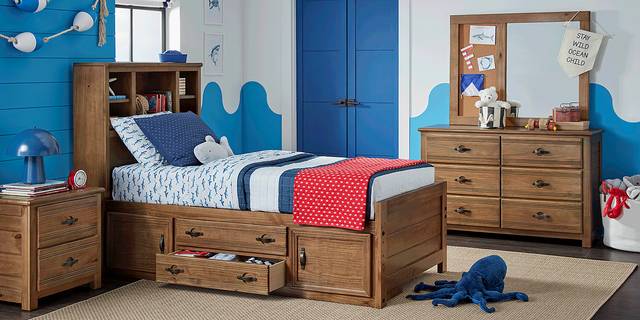 Kids Creekside 2.0 Chestnut Full Bookcase Bedroom with 2 Storage Side Rails - Thumbnail - Image 2
