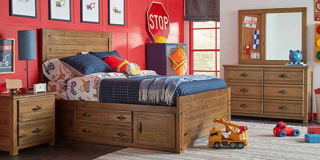 Kids Creekside 2.0 Chestnut Full Panel Bed with 2 Storage Side Rails - Thumbnail - Image 2