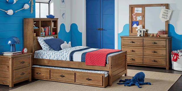 Kids Creekside 2.0 Chestnut 5 Pc Twin Bookcase Bedroom - Thumbnail - Image 2