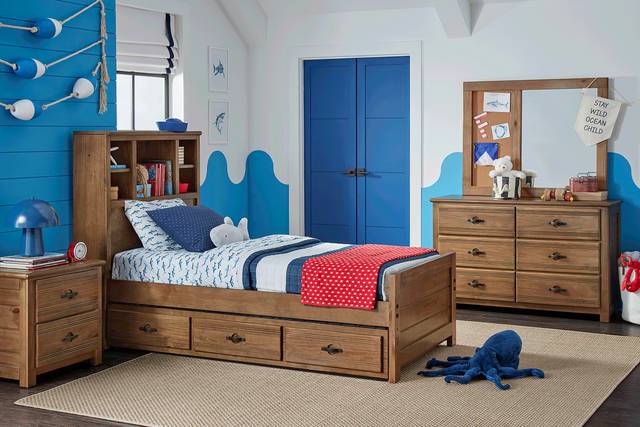 Kids Creekside 2.0 Chestnut 5 Pc Twin Bookcase Bedroom - Thumbnail - Image 1