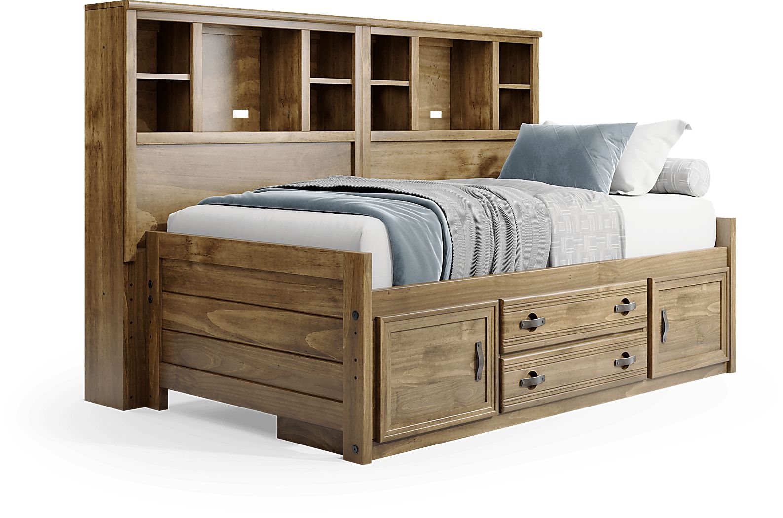 Bookcase Wall Bed With Storage Side Rail