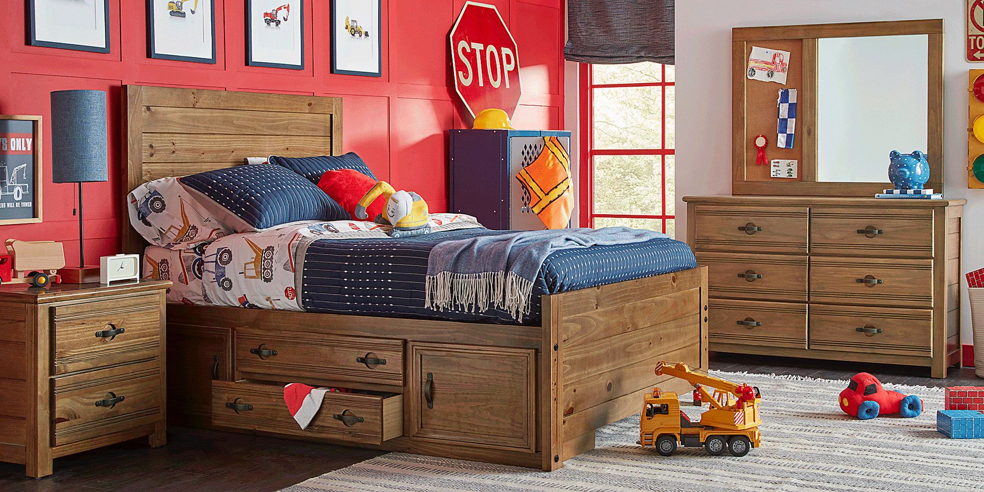 Kids Creekside 2.0 Chestnut Twin Panel Bed with 2 Storage Side Rails - Image 3