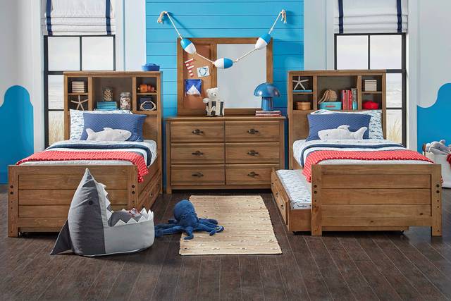 Kids Creekside 2.0 Chestnut Twin Bookcase Bedroom - Thumbnail - Image 1
