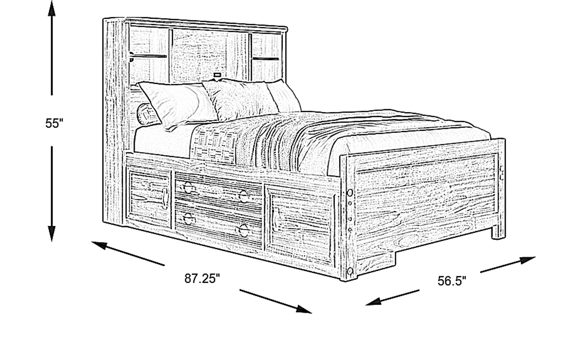 Dimension Image. Please refer to the Dimension Tab on this page for dimension details.