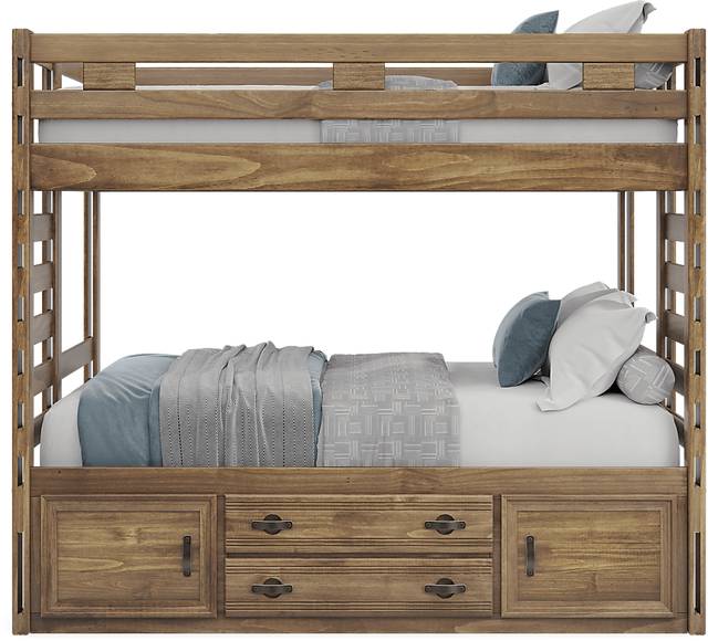 Kids Creekside 2.0 Chestnut Full/Full Bunk Bed with Storage Side Rail - Thumbnail - Image 2