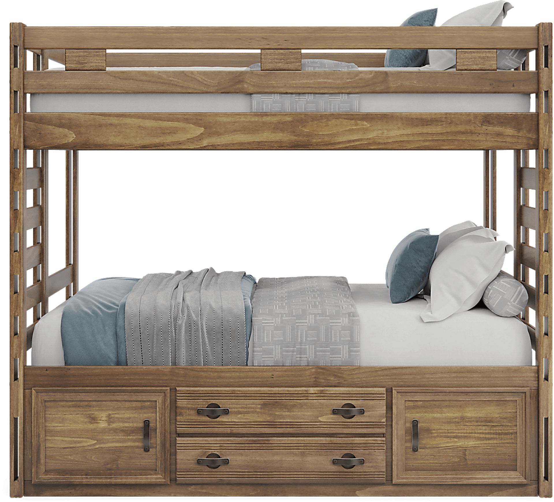 Kids Creekside 2.0 Chestnut Full/Full Bunk Bed with Storage Side Rail - Image 2