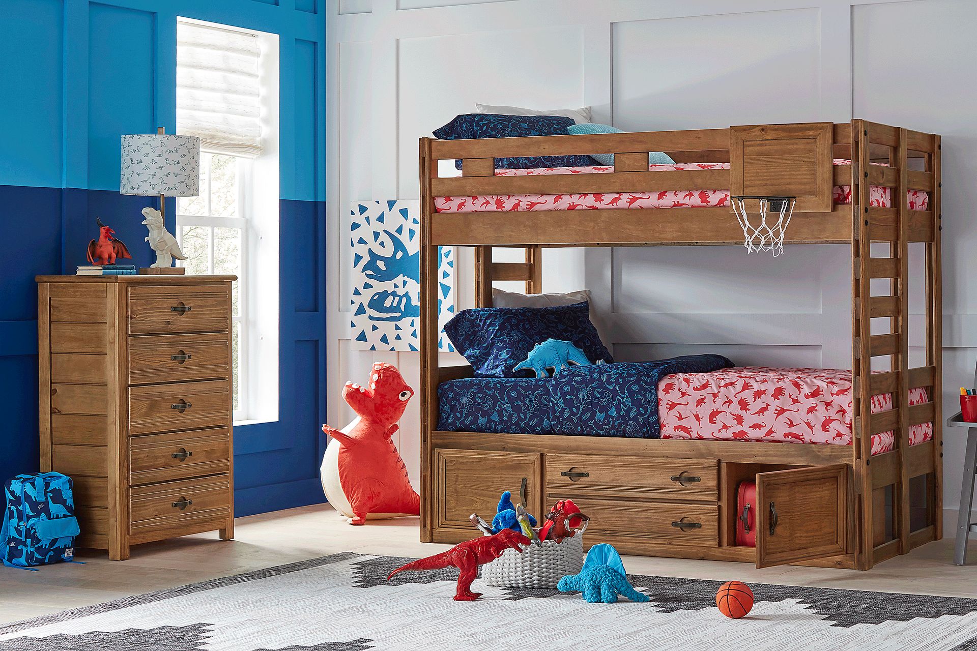 Kids Creekside 2.0 Chestnut Full/Full Bunk Bed with Storage Side Rail - Image 2