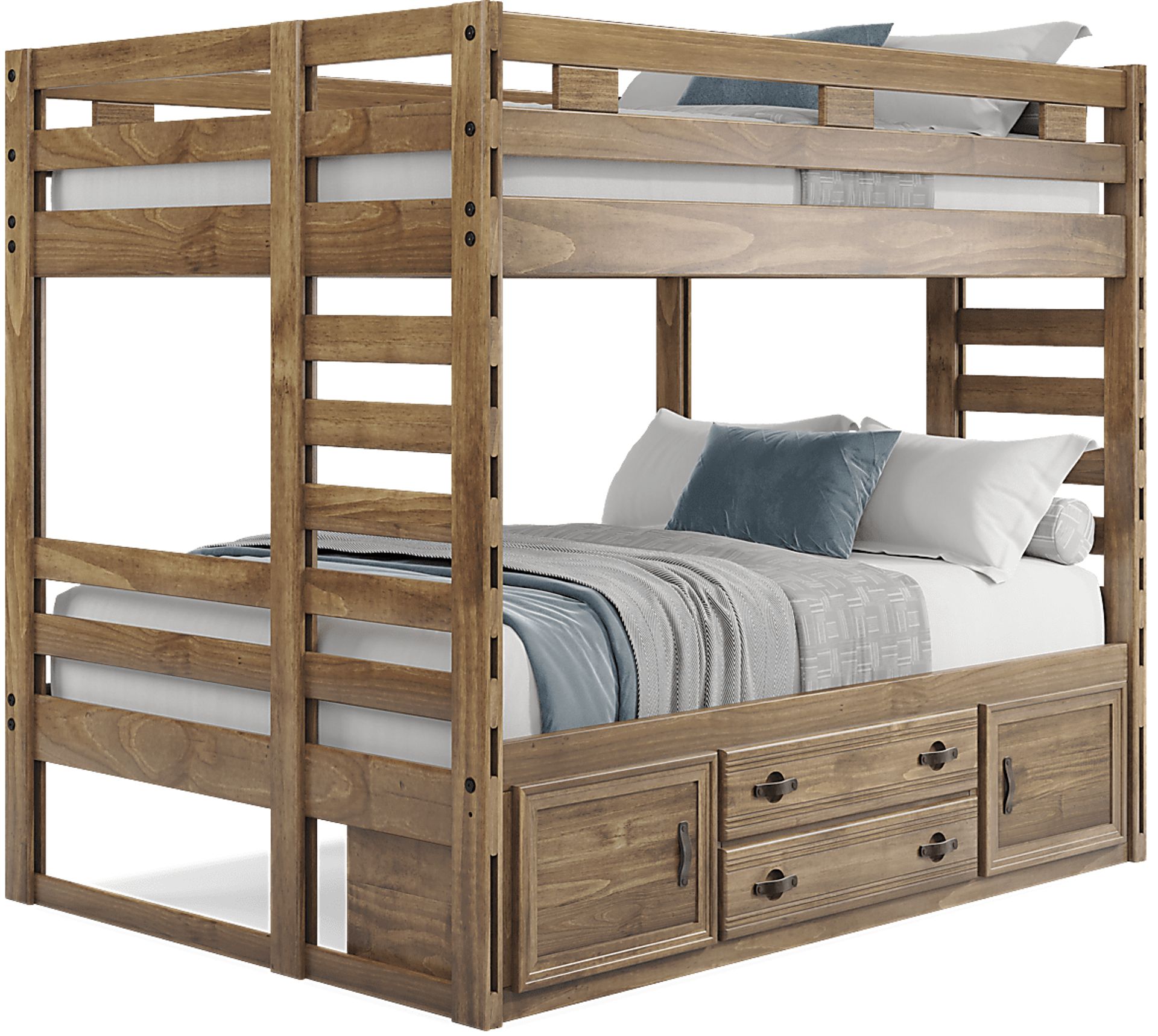 Kids Creekside 2.0 Chestnut Full/Full Bunk Bed with Storage Side Rail - Image 1