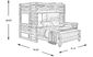 Kids Creekside 2.0 Chestnut Full/Full Loft with Loft Chest, Bookcase and Desk Attachment