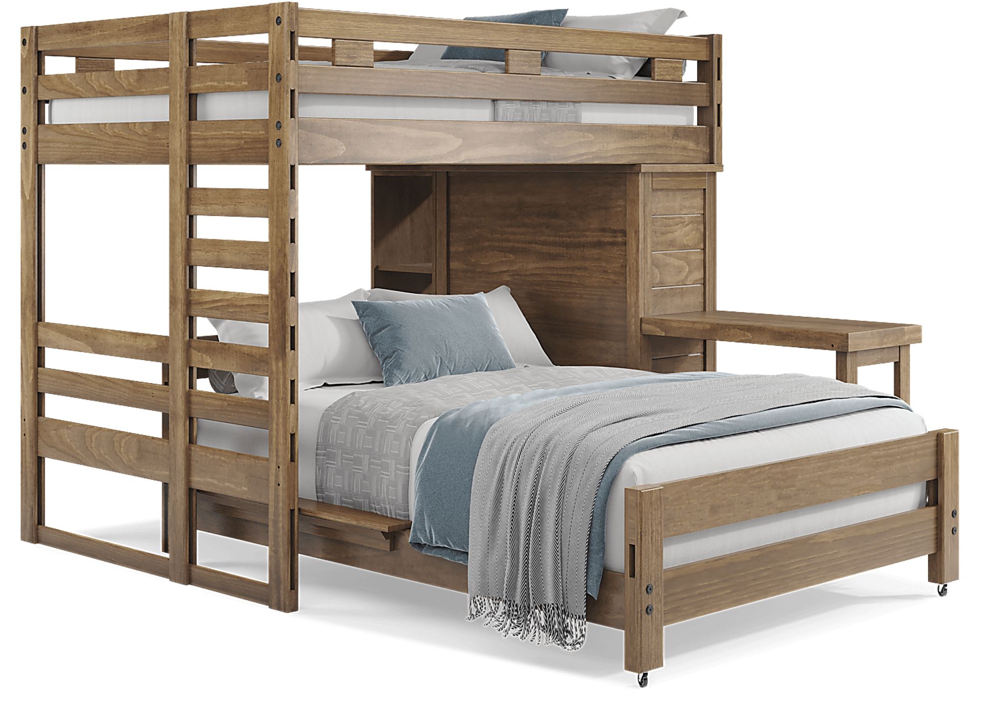Kids Creekside 2.0 Chestnut Full/Full Loft with Loft Chest, Bookcase and Desk Attachment - Image 1