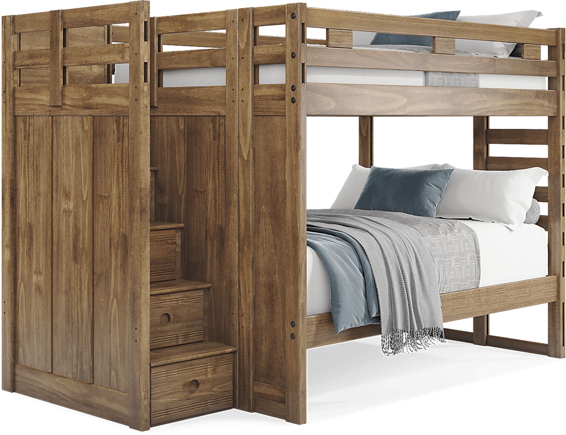 Kids Creekside 2.0 Chestnut Full/Full Step Bunk Bed - Image 1