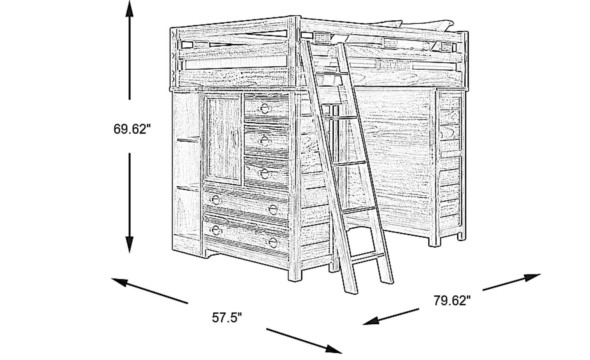 Dimension Image. Please refer to the Dimension Tab on this page for dimension details.