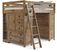 Kids Creekside 2.0 Chestnut Full Loft with 2 Loft Chests and 2 Bookcases