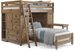 Kids Creekside 2.0 Chestnut Full/Twin Loft with 2 Loft Chests, 2 Bookcases and Desk Attachment