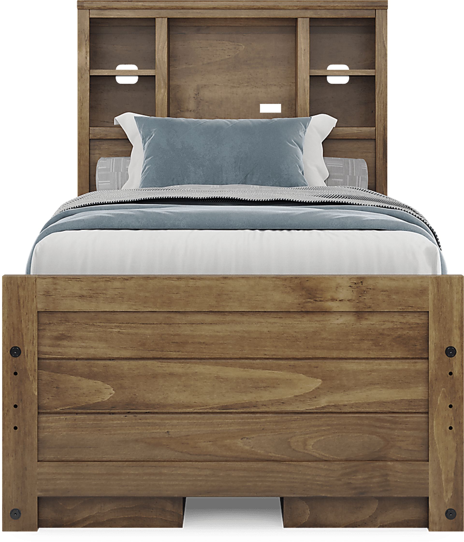 Kids Creekside 2.0 Chestnut Twin Bookcase Bedroom with 2 Storage Side Rails - Image 4