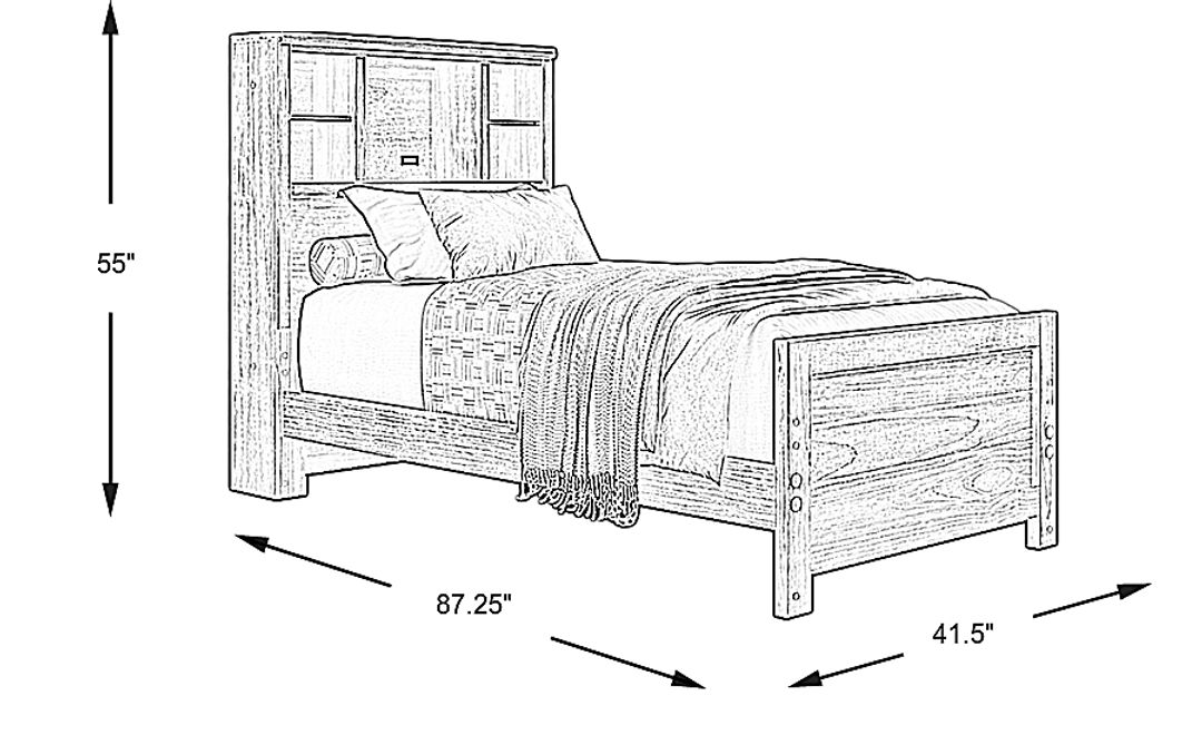 Kids Creekside 2.0 Chestnut Twin Bookcase Bed