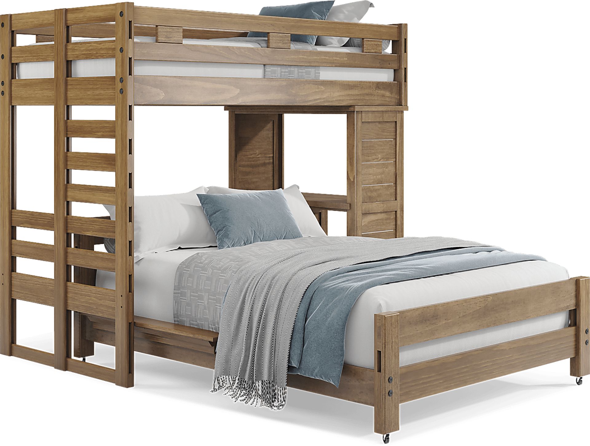 Kids Creekside 2.0 Chestnut Twin/Full Loft with Loft Desk - Image 1