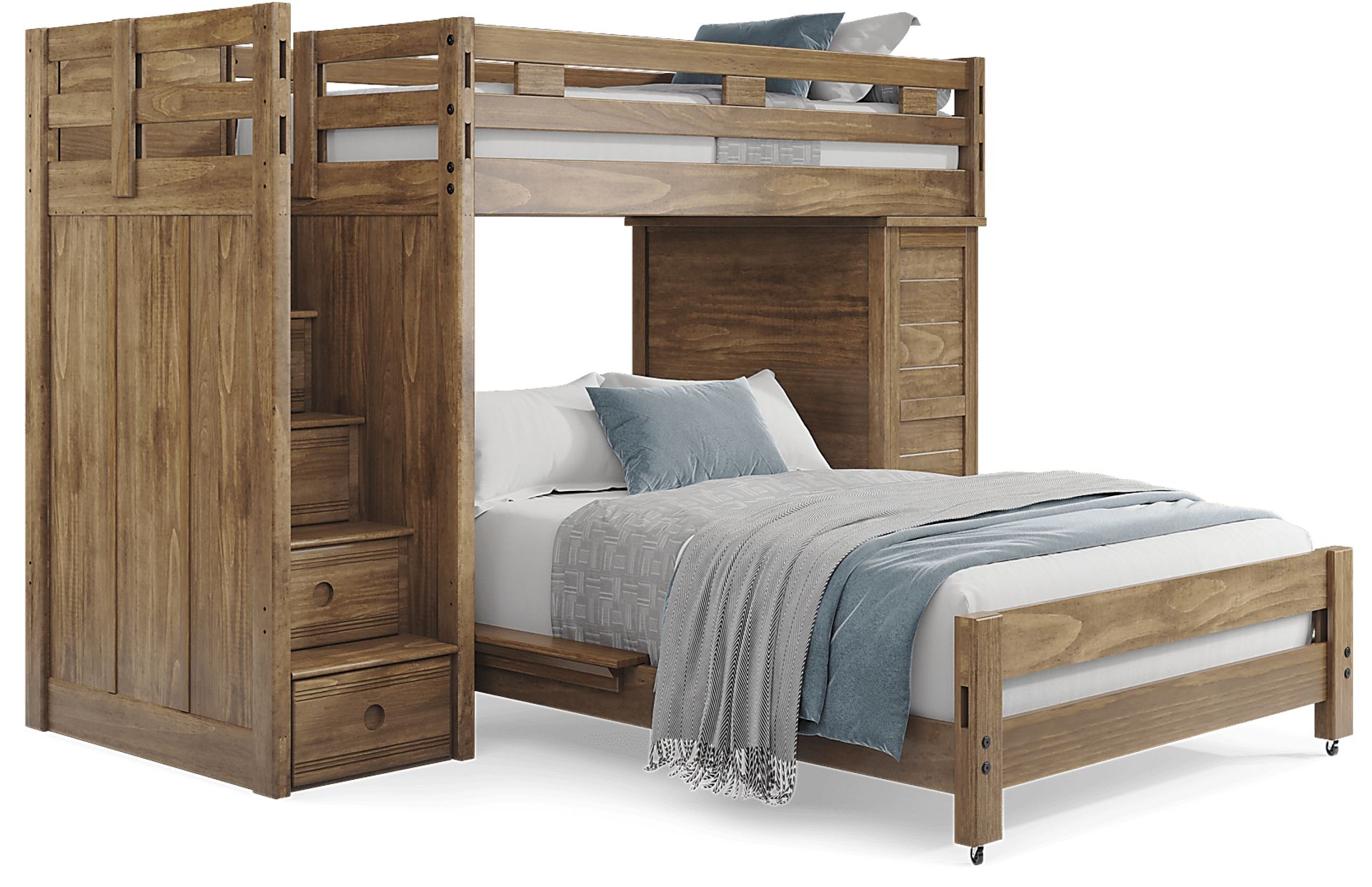 Kids Creekside 2.0 Chestnut Twin/Full Step Loft with Loft Chest - Image 1