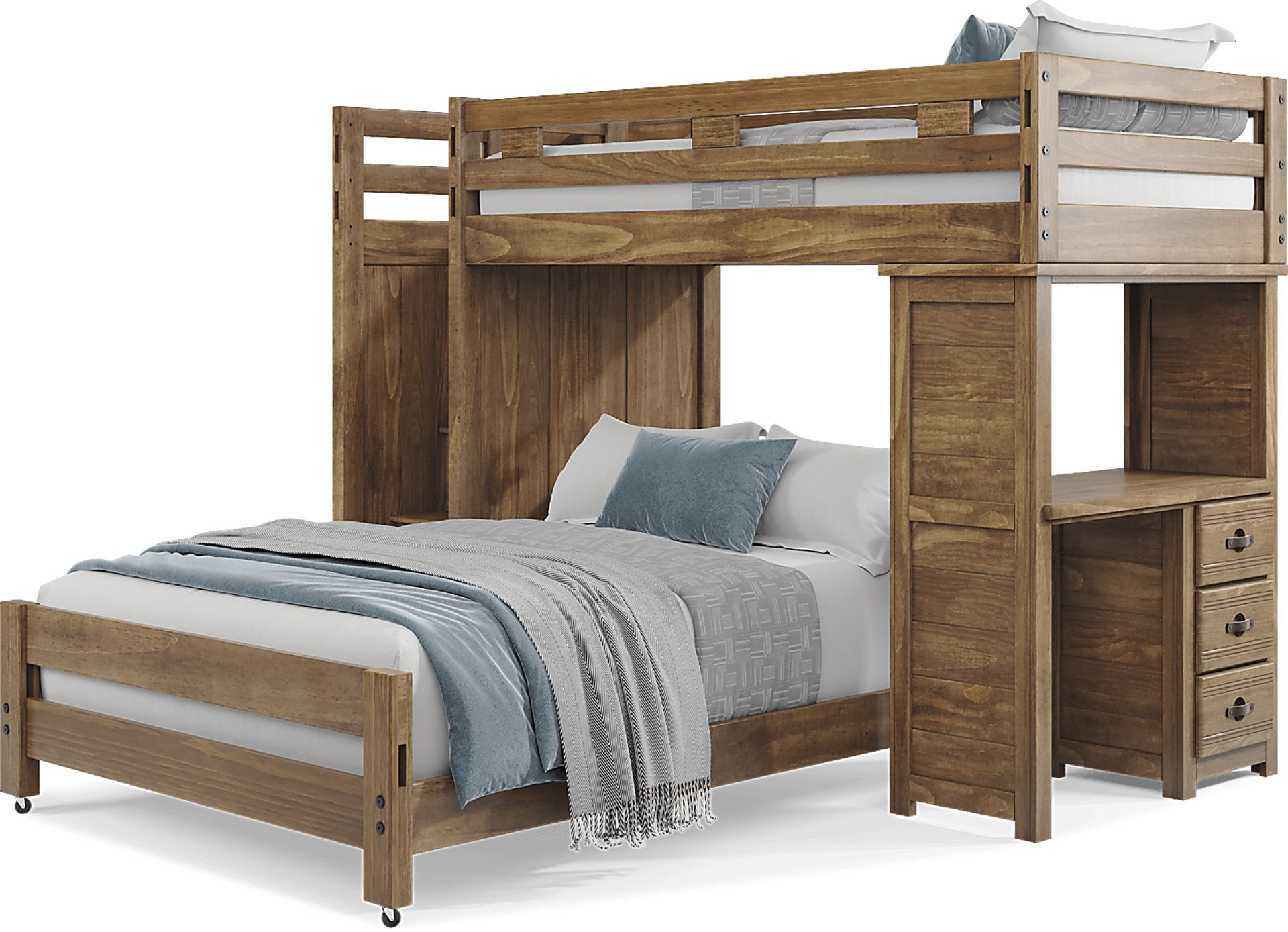 Kids Creekside 2.0 Chestnut Twin/Full Step Loft with Loft Desk - Image 2