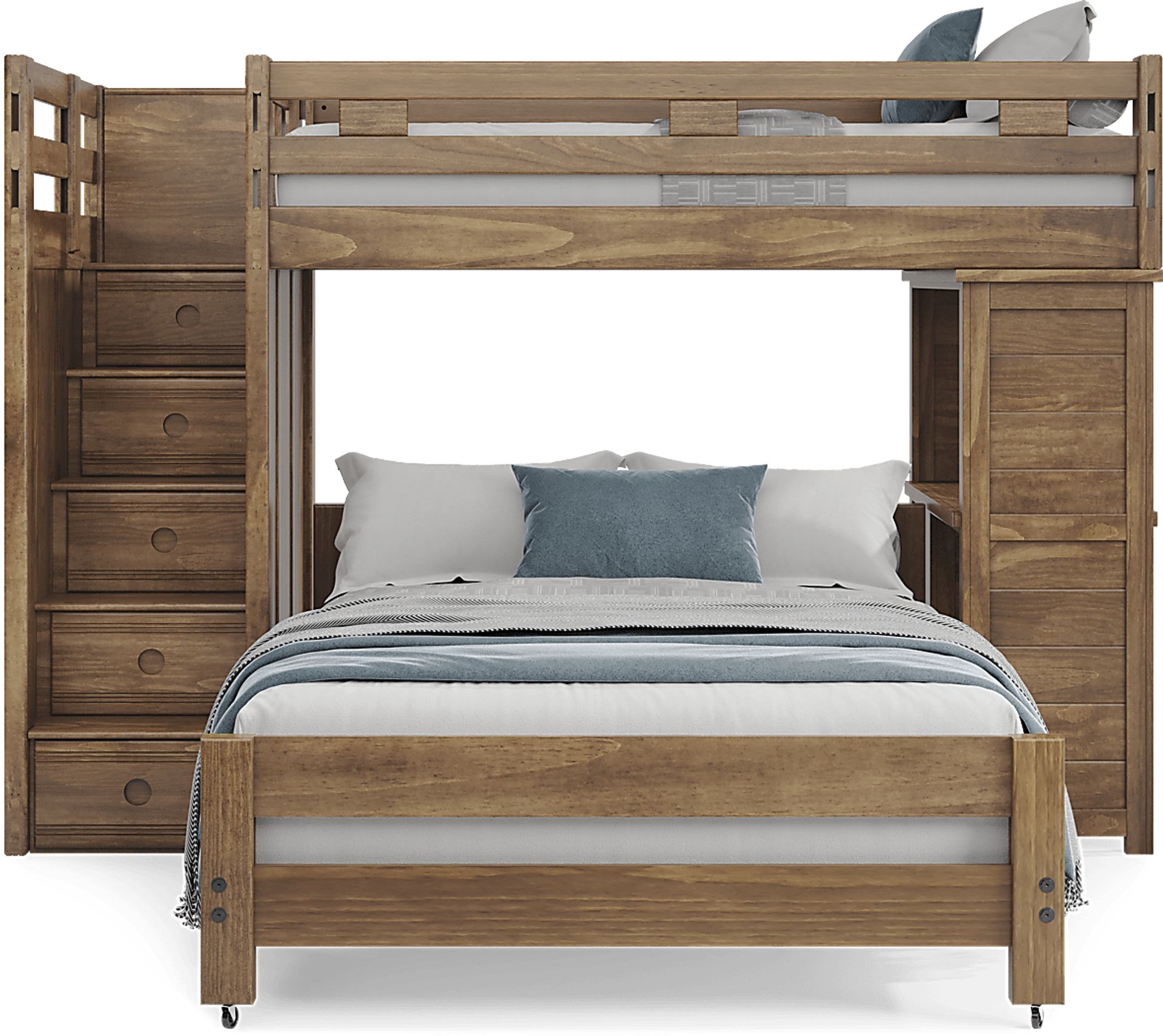 Kids Creekside 2.0 Chestnut Twin/Full Step Loft with Loft Desk - Image 3