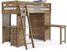 Kids Creekside 2.0 Chestnut Twin Loft with Loft Desk, Chest and Desk Attachment