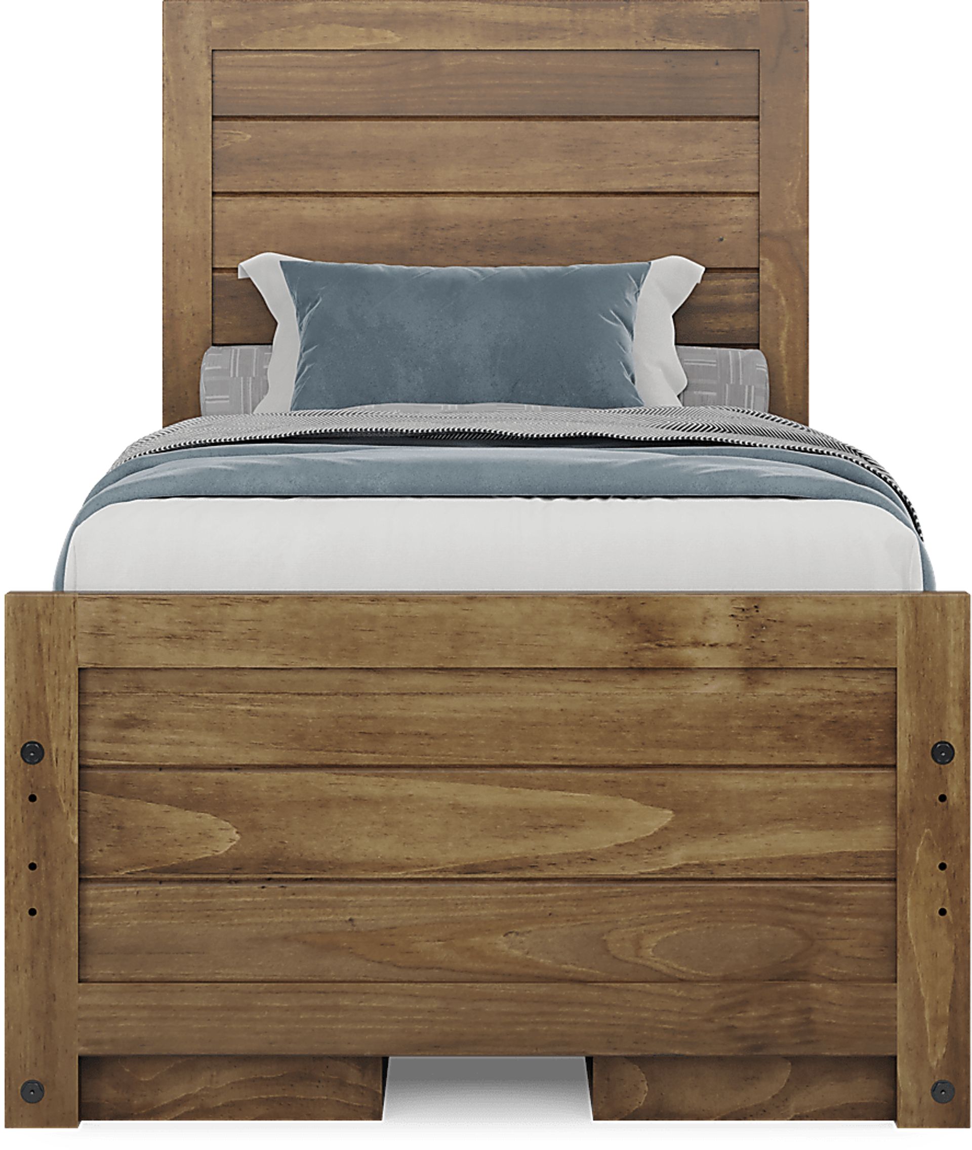 Kids Creekside 3.0 Chestnut Color Twin Panel Bed with 2 Storage Side Rails - Image 2