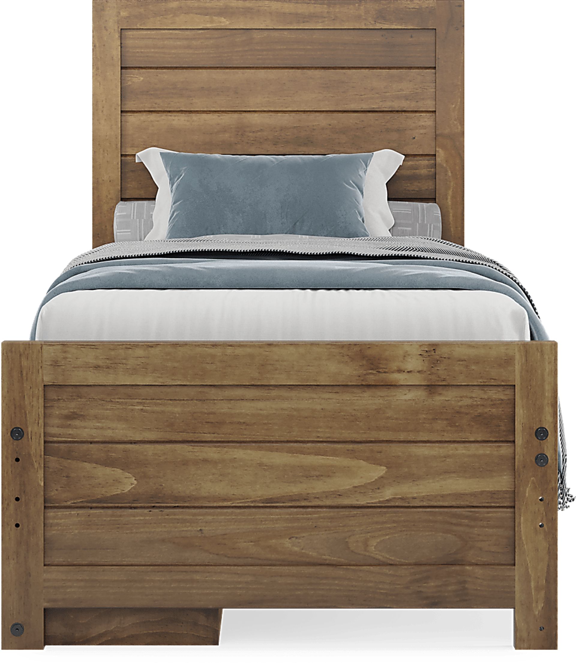 Kids Creekside 2.0 Chestnut Twin Panel Bed with Storage Side Rail - Image 2