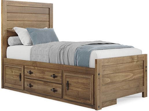 Kids Creekside 2.0 Chestnut Twin Panel Bed with Storage Side Rail