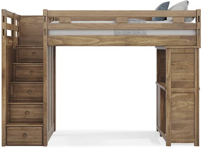Kids Creekside 2.0 Chestnut Twin Step Loft with Loft Desk - Thumbnail - Image 3