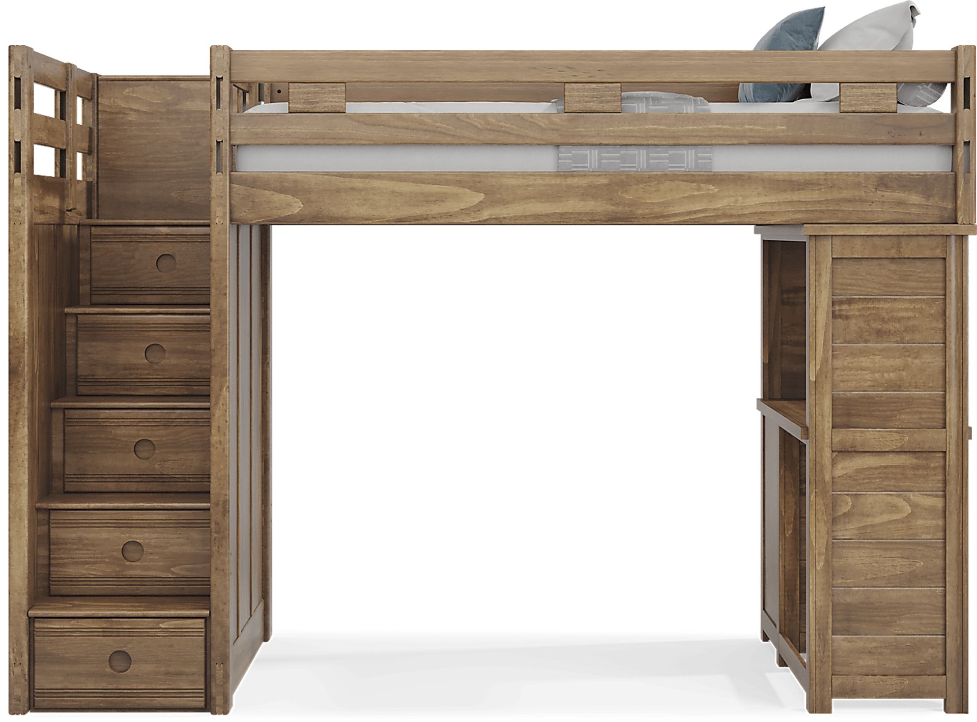 Kids Creekside 2.0 Chestnut Twin Step Loft with Loft Desk - Image 3
