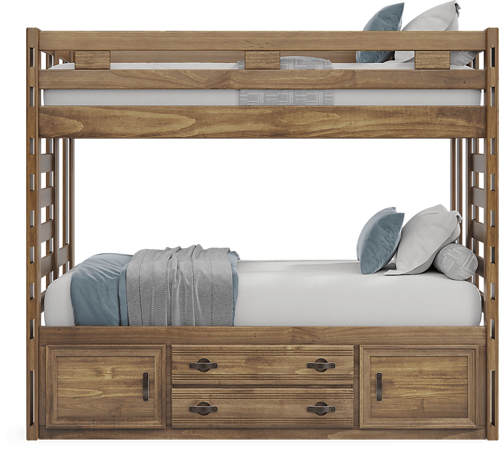 Kids Creekside 2.0 Chestnut Twin/Twin Bunk Bed with Storage Side Rail - Image 3