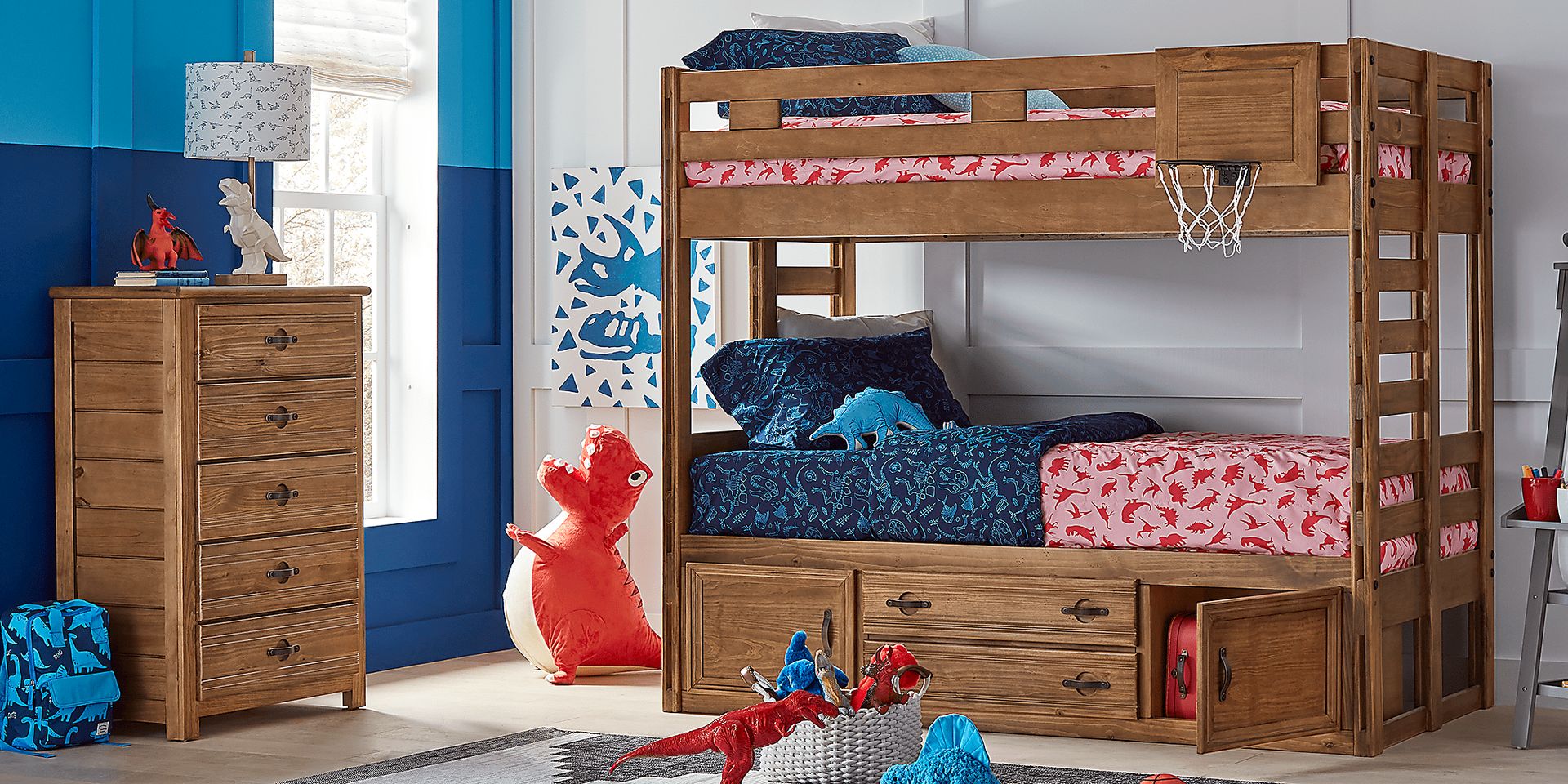 Kids Creekside 2.0 Chestnut Twin/Twin Bunk Bed with Storage Side Rail - Image 3