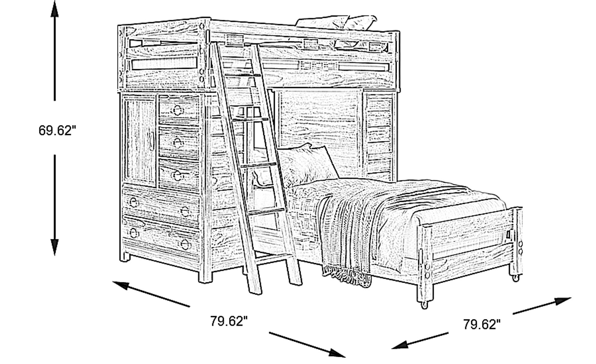Dimension Image. Please refer to the Dimension Tab on this page for dimension details.