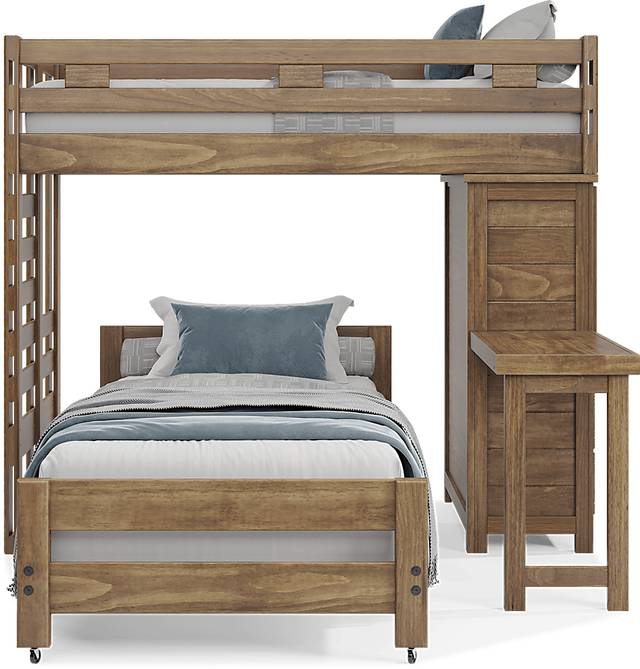 Kids Creekside 2.0 Chestnut Twin/Twin Loft with Loft Chest and Desk Attachment - Thumbnail - Image 3