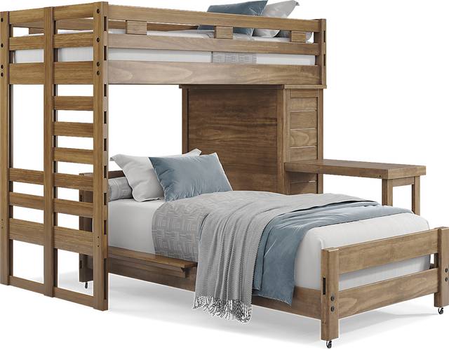 Kids Creekside 2.0 Chestnut Twin/Twin Loft with Loft Chest and Desk Attachment - Thumbnail - Image 1