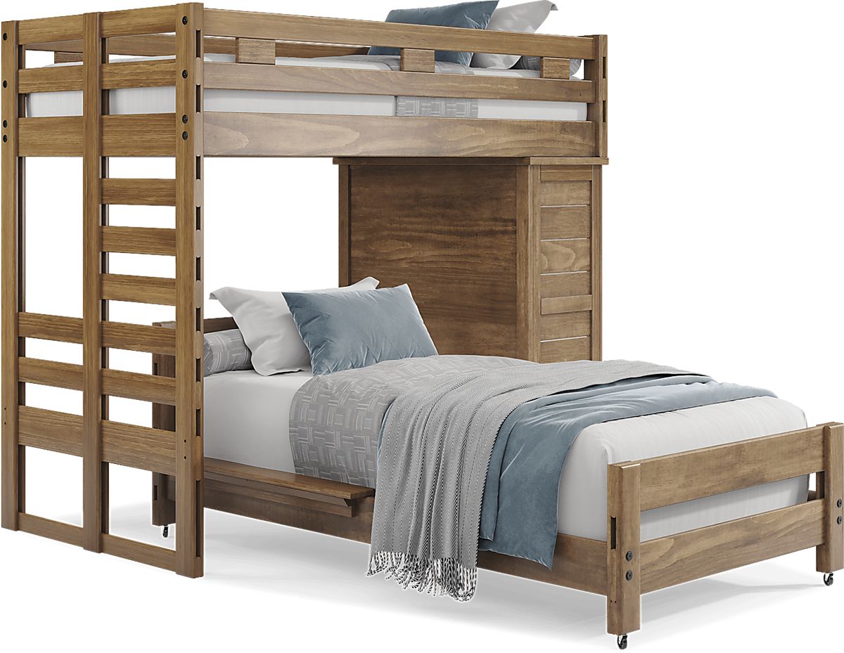 Creekside 2.0 Chestnut Dark Wood Twin/Twin Loft W Chest | Rooms to Go