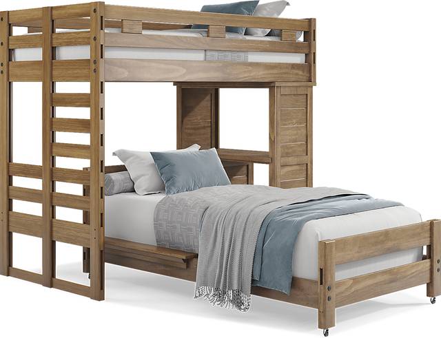 Kids Creekside 2.0 Chestnut Twin/Twin Loft with Loft Desk - Thumbnail - Image 1