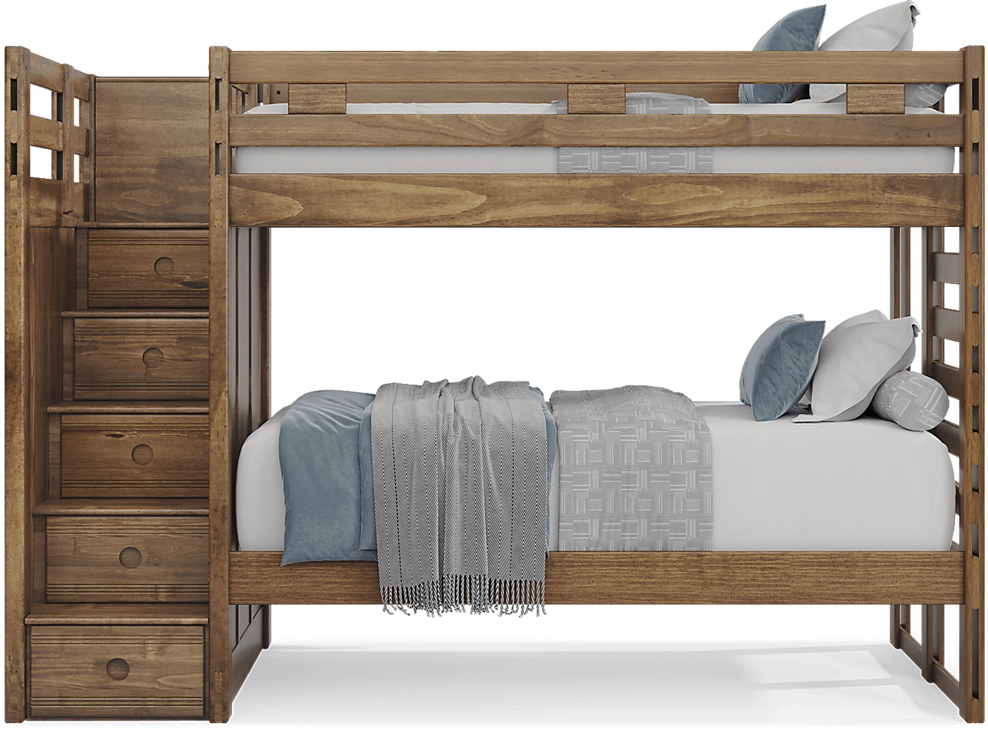 Kids Creekside 2.0 Chestnut Twin/Twin Step Bunk Bed - Image 2