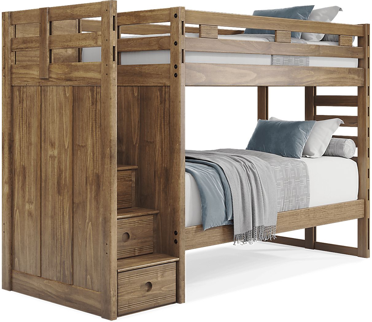 Kids Creekside 2.0 Chestnut Twin/Twin Step Bunk Bed