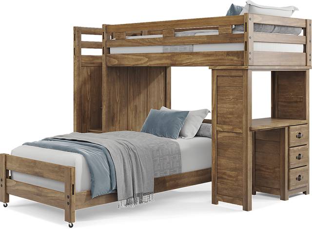 Kids Creekside 2.0 Chestnut Twin/Twin Step Loft with Loft Desk - Thumbnail - Image 2