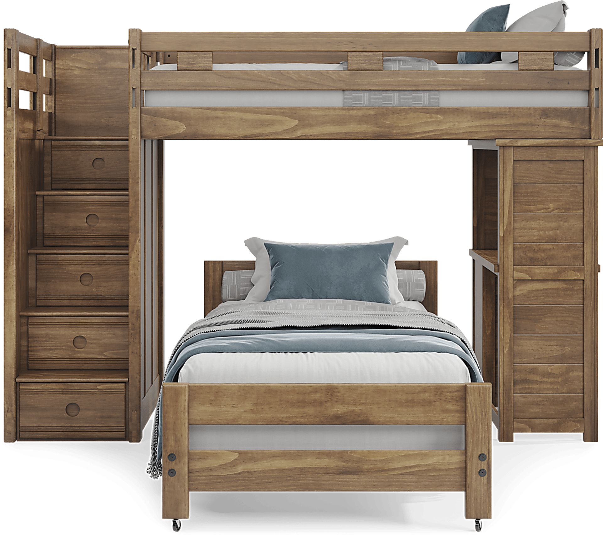 Kids Creekside 2.0 Chestnut Twin/Twin Step Loft with Loft Desk - Image 3