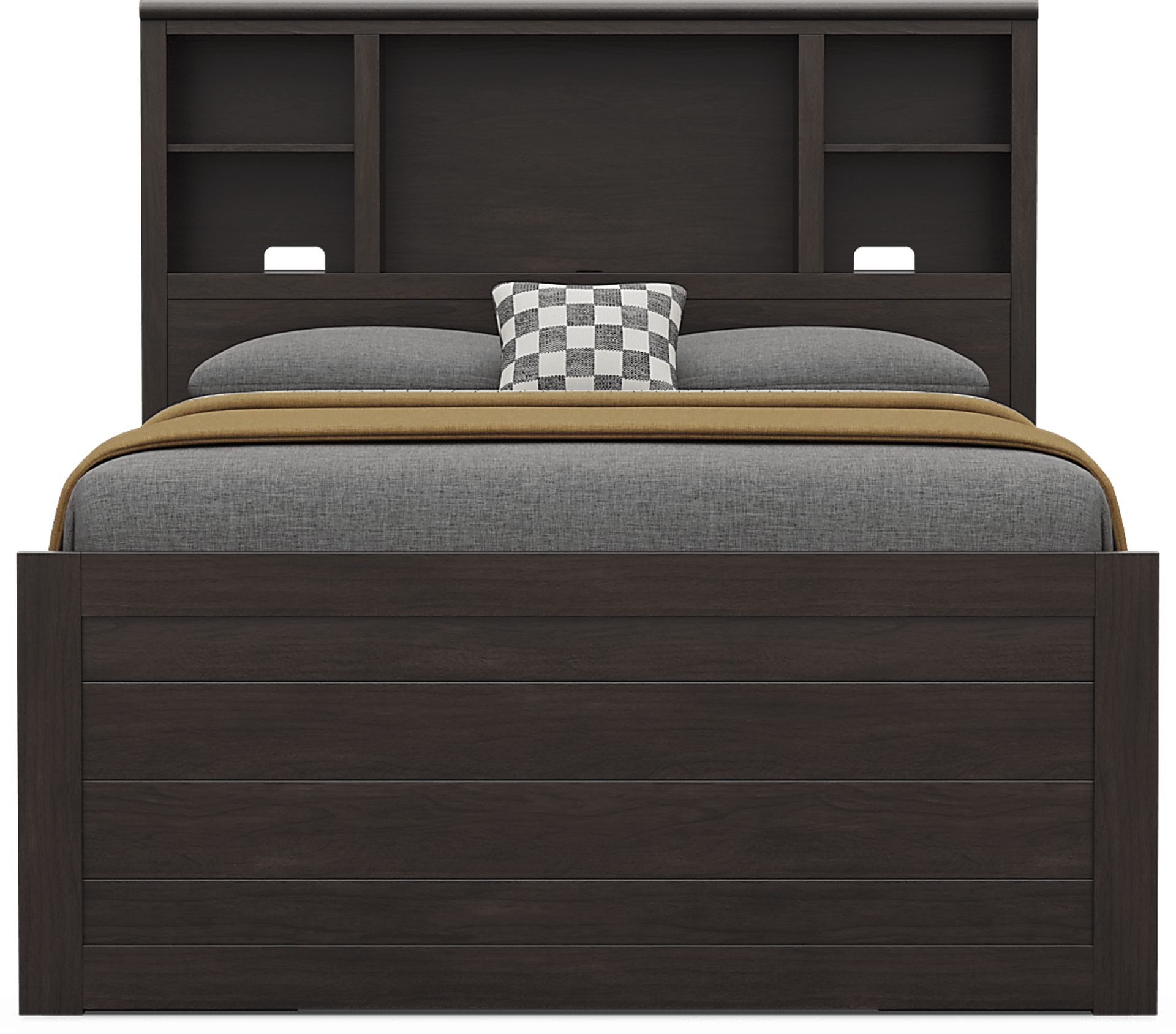 Kids Creekside 3.0 Charcoal Full Bookcase Bed with 2 Storage Side Rails - Image 2