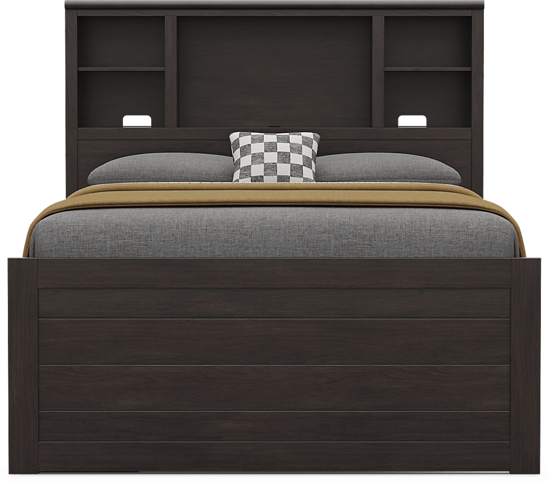 Kids Creekside 3.0 Charcoal Full Bookcase Bed with Storage Side Rail - Image 2