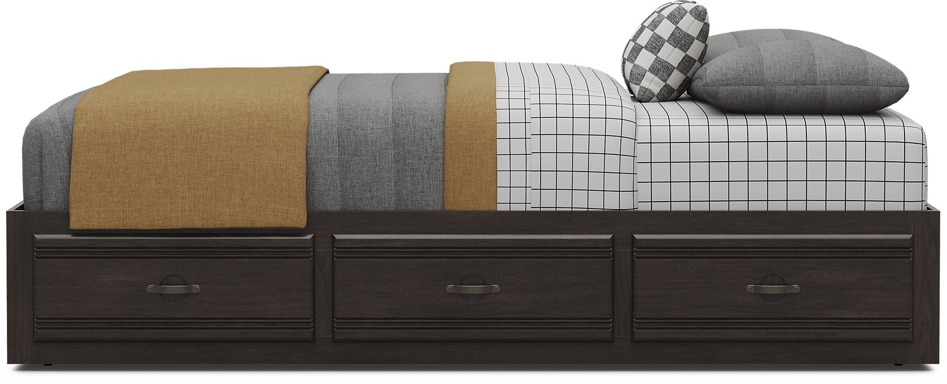 Kids Creekside 3.0 Charcoal Full Platform Bed with 3 Storage Drawers - Image 2