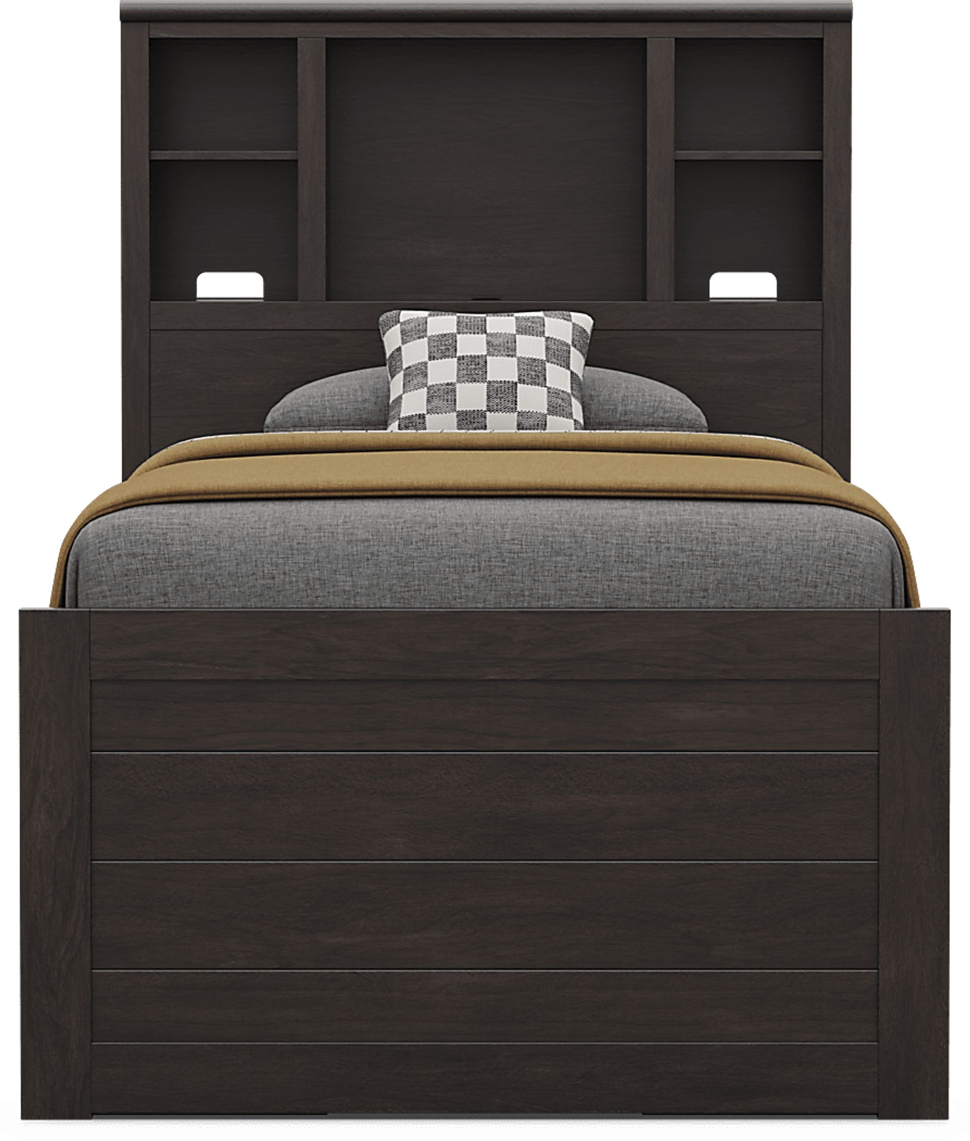 Kids Creekside 3.0 Charcoal Twin Bookcase Bed with 2 Storage Side Rails - Image 2