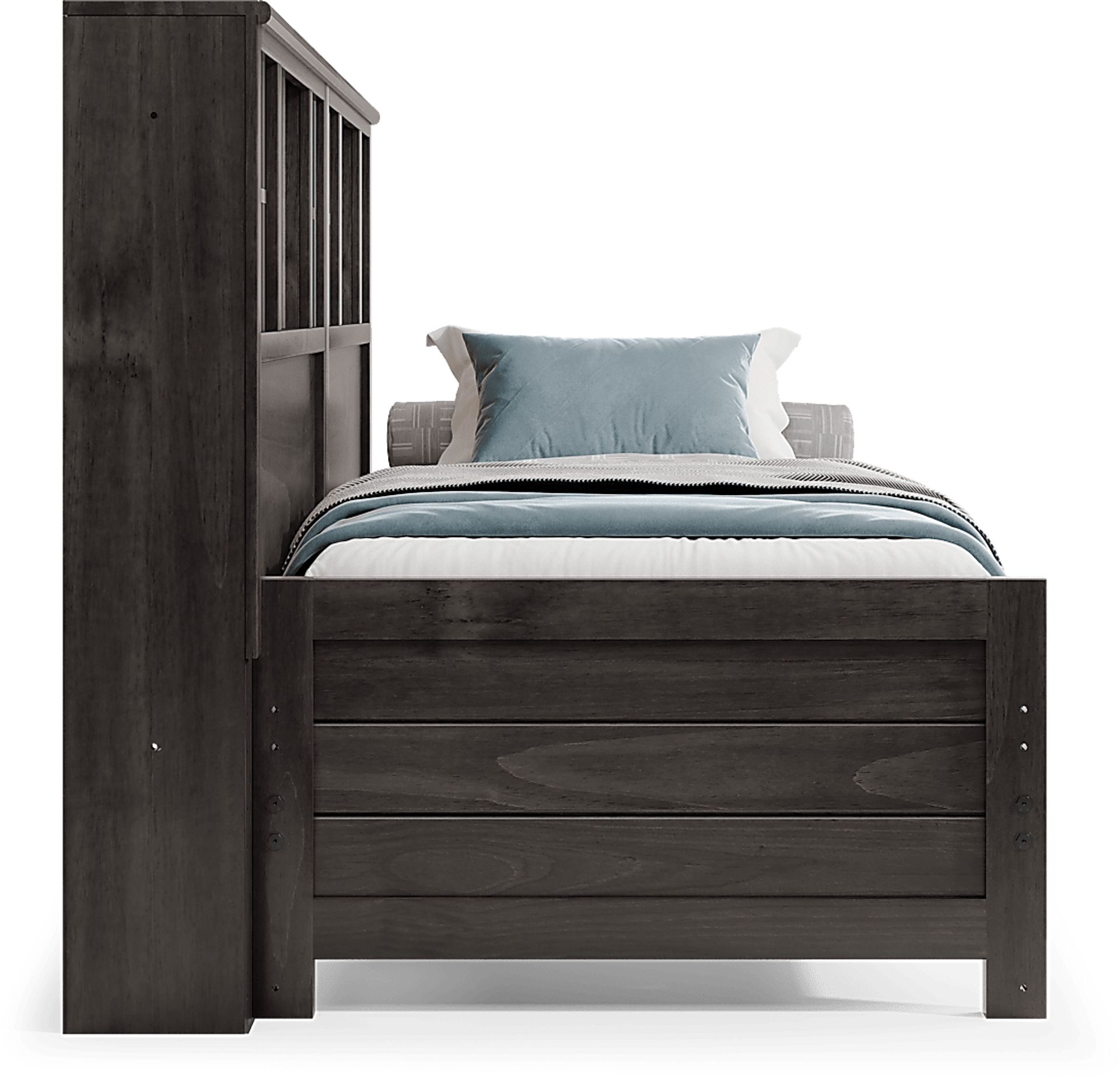 Kids Creekside 3.0 Charcoal Twin Bookcase Wall Bed - Image 3