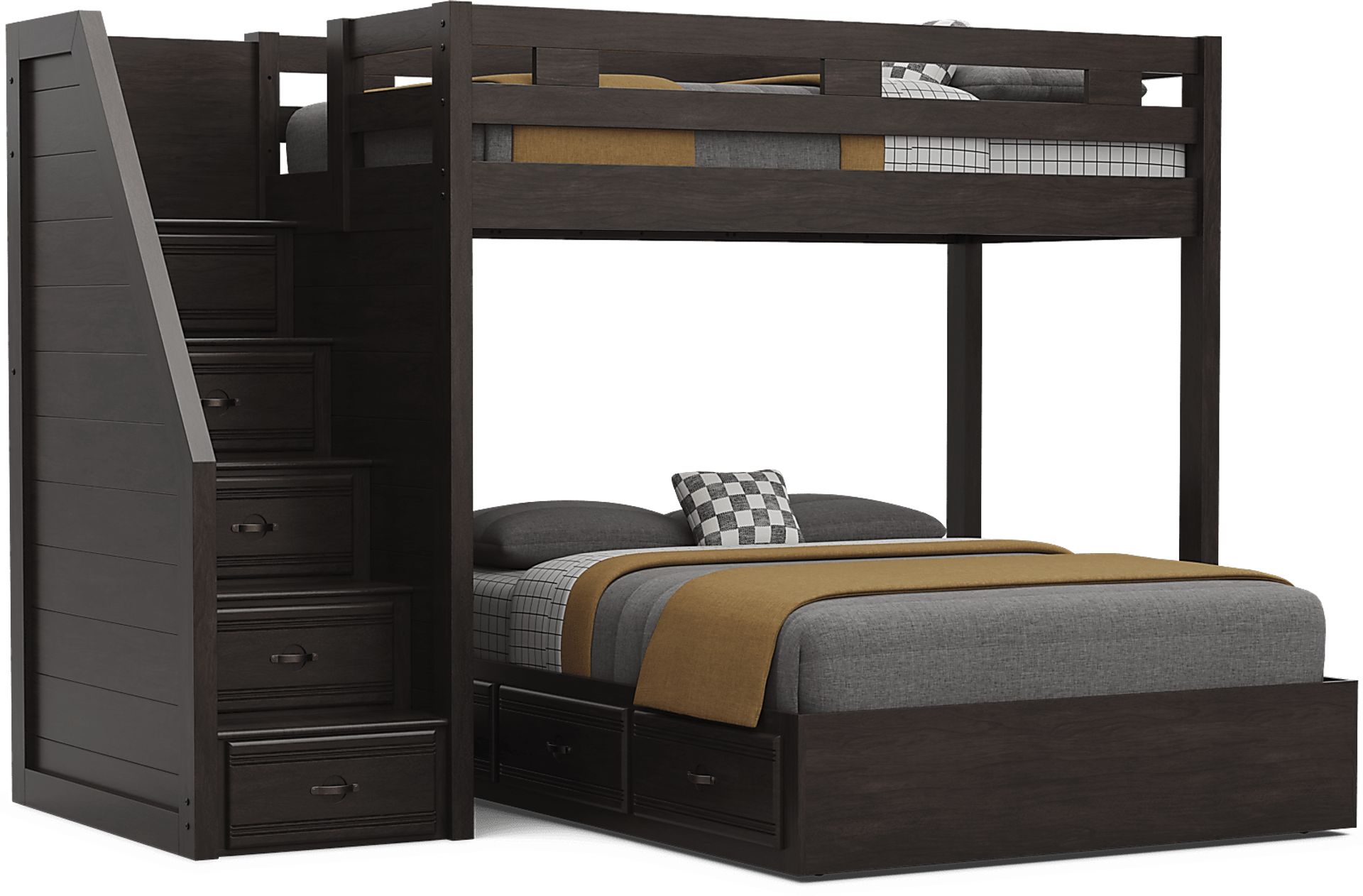Kids Creekside 3.0 Charcoal Twin/Full Step Bunk Bed - Image 4